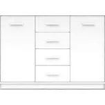 BRW Komoda Nepo KOM2D4S Bílý - SLEVA 3% s kodem radost25