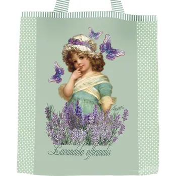 Plátěná nákupní taška, Dívka s levandulí