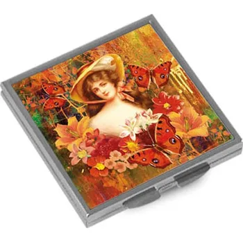 Kosmetické zrcátko Otevírací zrcátko, Babí léto v klobouku