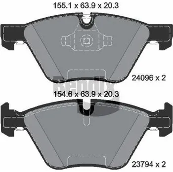 Brzdová destička Sada brzdových destiček, kotoučová brzda BENDIX Braking BPD1276
