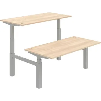 Kancelářský vozík HOBIS párový výškově stavitelný stůl MOTION DUAL MSD 3 1600, stand.ovládání, akát + doprava zdarma