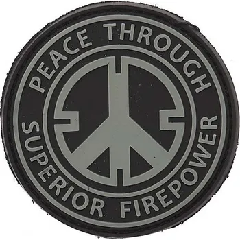 Nášivka 101. INC Nášivka PVC - Peace Through Superior Firepower suchý zip