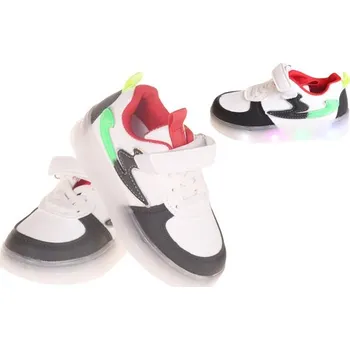 Dívčí obuv Dětské tenisky svítící tříbarevné černé