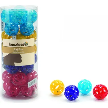 Hračka pro kočku Beeztees Hračka pro kočky míček plastový barevný s rolničkou 4cm