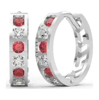 Náušnice Soluna Dětské náušnice z bílého zlata kroužky Marlowe 239-0364B Barva: Červená