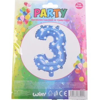 Balónek Balónek nafukovací - číslo 3 modrý