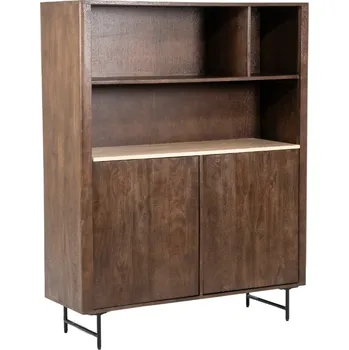 Knihovna Eleonora Hnědá dřevěná knihovna Lio 150 x 120 cm