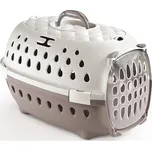 Stefanplast Přepravka pro psy a kočky Travel Chic, holubí šedá/bílá, 50x34,5x32cm