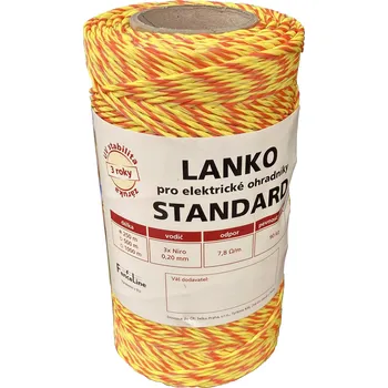 Ohradník Lanko STANDARD pro el. ohradník, 3x0,20 mm Niro, 250 m, žluto-oranž.