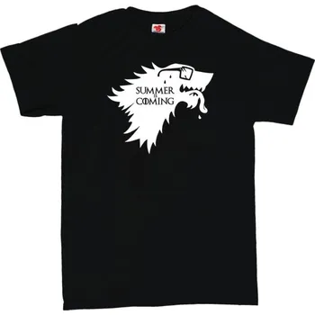 Žertovný předmět Summer is coming - pánské tričko s potiskem 3XL černá - black Bílá - 401