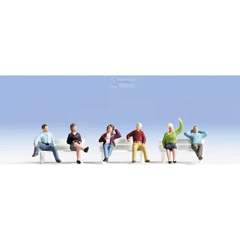 Modelová železnice H0 - Sedící figurky - 6ks / NOCH 15540