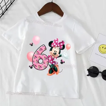Dívčí tričko Narozeninové tričko pro dívky s číslovkou - Minnie Mouse Číslovka: 6, Velikost: 150