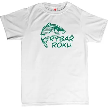 Žertovný předmět Rybář roku - pánské tričko s potiskem 3XL zelená - bottle Žlutá - 418