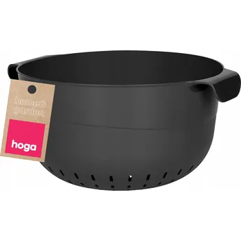 Cedník a síto SÍTKO DURSZLÍK KUCHYŇSKÝ CEDNÍK NA TĚSTOVINY A ZELENINY S UCHYTY 3L ČERNÝ