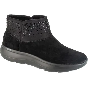 Dámská treková obuv Černé semišové dámské kotníkové boty Skechers On-The-GO Encore - Winter Gleam 144849-BBK Velikost: 37