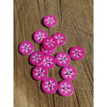 Knoflík Knoflík s vločkou barva růžovo bílá