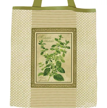 Nákupní taška Plátěná nákupní taška, Meduňka lékařská