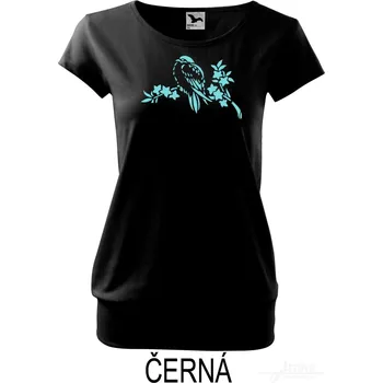 Dámské tričko Dámské tričko volný střih, Vítání jara Barva: Černá, Velikost: XXXL