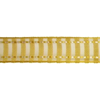 Stuha Kostková stuha s monofilem a drátem 25 mm, sv. hnědá