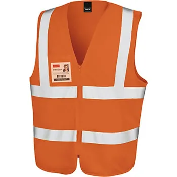 Result Zip I.D. Unisex bezpečnostní reflexní vesta R202X Fluorescent Orange L/XL