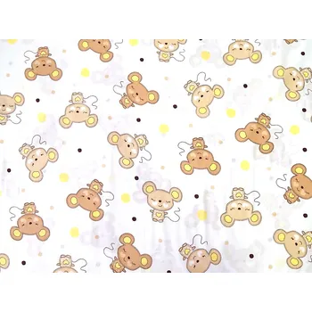 Bavlněná látka, panel 50x80 cm, HNĚDÉ MYŠKY