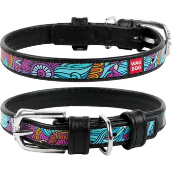 Obojek pro psa WAUDOG obojek kožený Summer černý (27-36cm/1,5cm)