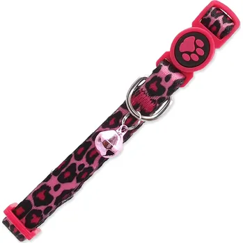 obojek pro kočku Obojek Active Cat nylon XS leopard růžový 1x19-31cm
