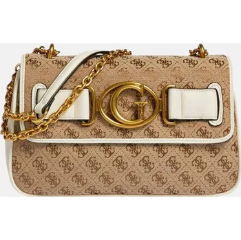 Hnědá kabelka Guess Aileen přes rameno - Barva Hnědá, Materiál Textil 56106 hwailep1444