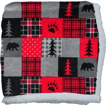 deka HOME ELEMENTS Beránková deka Tlapkové káro 150 x 200 cm 1ks