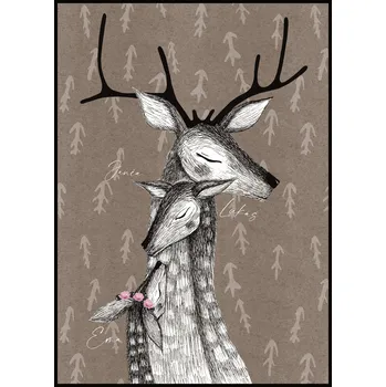 Plakát Jen tak z lásky Plakát Jelení rodinka se jmény Rozměr plakátu: 30 x 40 cm, Barva pozadí: Hnědá, Vyobrazené děti: 1