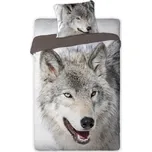 Bavlněné povlečení Wild Vlk 140x200 cm šedé