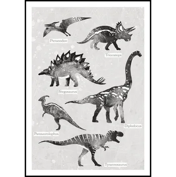 Plakát Jen tak z lásky Plakát Dinosauři Rozměr plakátu: A4 (21 x 29,7 cm), Varianta dinosaurů: S popisky