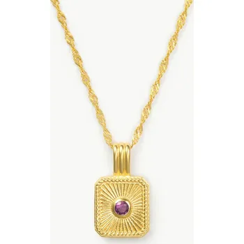 Řetízek Náhrdelník s přívěskem Zodiac & Birthstone – Vodnář / Ametyst