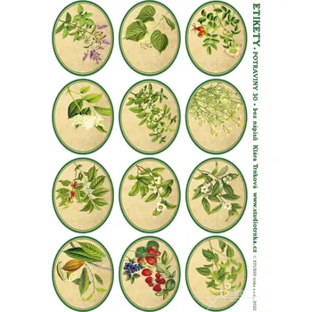 Speciální papír Samolepicí etikety na potraviny, bylinky, bez nápisů
