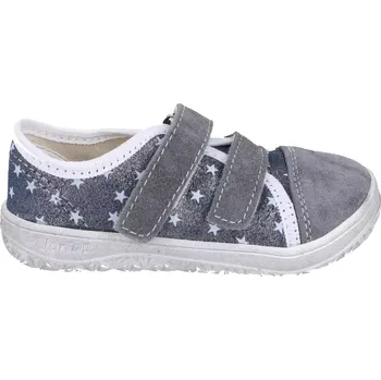 Dívčí tenisky Jonap barefoot plátěnky Airy modré hvězdy Slim 30