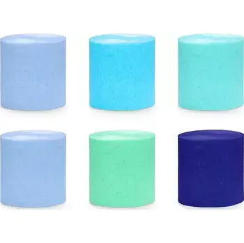 Opasek Stuha krepová 5 cm x 10 m (6 ks) - zelená/modrá