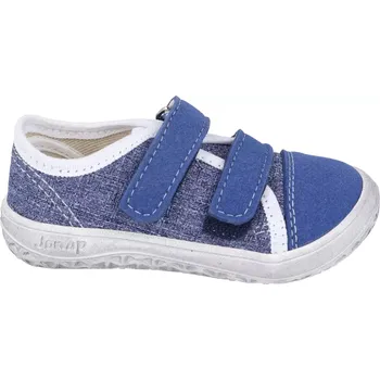 Dívčí tenisky Jonap barefoot plátěnky Airy riflové - suché zipy Slim 24