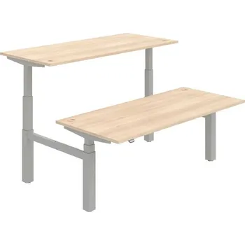 Kancelářský vozík HOBIS párový výškově stavitelný stůl MOTION DUAL MSD 3 1800, stand.ovládání, akát + doprava zdarma