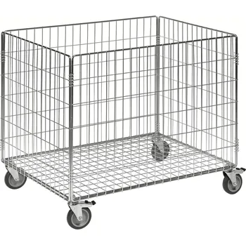 Pojízdný drátěný koš, pozinkovaný, d x š x v: 835x625x740 mm