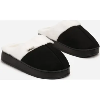 Dámské pantofle Moderní černé zateplené papuče pro dámy C62-38, VELIKOST 38/39