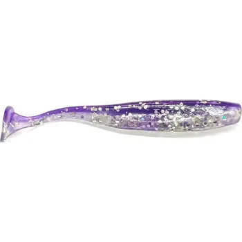 Umělá nástraha Relax Gumová nástraha Bass 2,5 - Barva purple transparent jumbo silver glitter - 6,5cm