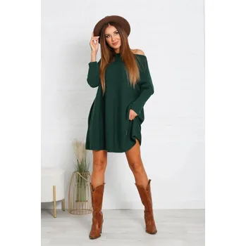 Dámský svetr Owersize pletený svetr zelený SW06-20, VELIKOST UNI ( S, M , L )
