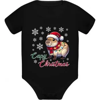 Žertovný předmět Capy Christmas - dětské body s potiskem- Tričkový.cz