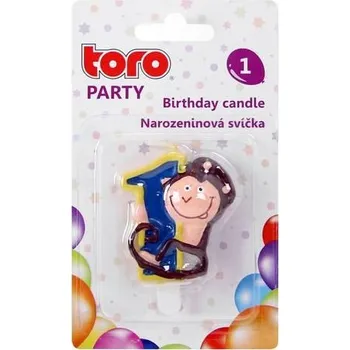 Svíčka TORO SVÍČKA DORTOVÁ, ČÍSLICE 1 "OPIČKA", 5X4X1,3CM_hamashop