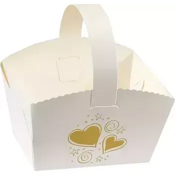 Svatební dekorace Svatební košíček s ouškem Srdíčka