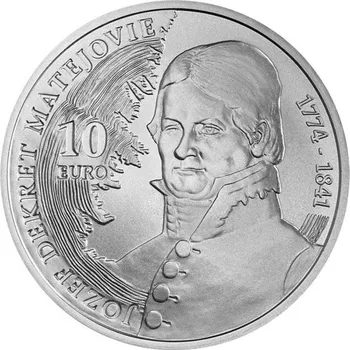 Stříbrná slov. mince 10 EUR 2024 - Jozef Dekrét - Matejovie - 250 let od narození stand
