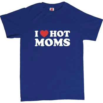 Žertovný předmět I love hot moms - pánské tričko 3XL modrá - royal Bílá - 401