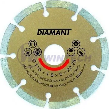 Řezný kotouč DIAMANT diam. kot. segmentový 110x22 (řezný kotouč na kámen)