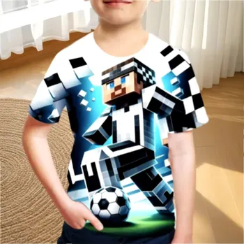 Minecraft Pohodlné tričko s potiskem z oblíbené hry "Minecraft" Motiv: S22TX2869 (fotbal), Velikost: 100