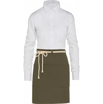 Kuchyňská zástěra SG Accessories - BISTRO (Ex JASSZ Bistro) Krátká keprová zástěra Corsica se šňůrkou a kapsou Barva: zelená olivová